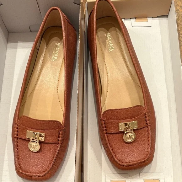 Michael Kors Tan Leather Loafers for Women - Picture 1 of 6